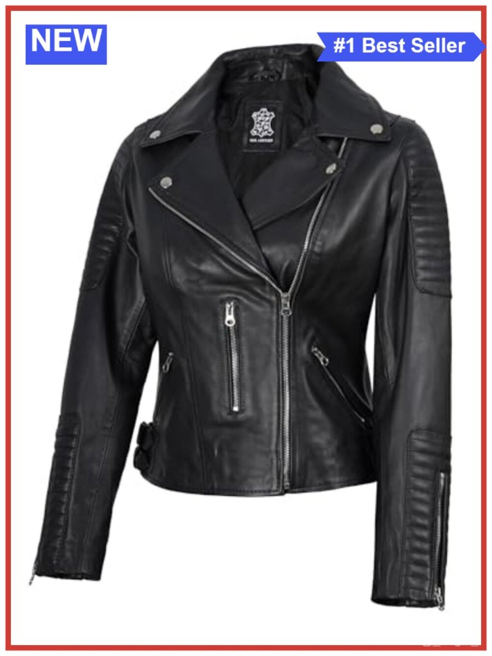 Genuine Lambskin Leather Jacket Asymmetrical Zip Moto Biker